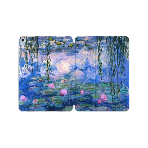 Monet Wasserlilien iPad Air 5 3rd 2 Hülle Malerei iPad Pro 12.9 Zoll 10.Gen 10.5 Mini 6 4 TPU Cover 11 10.2 "2022 9 8 7 2016 Stifthalter