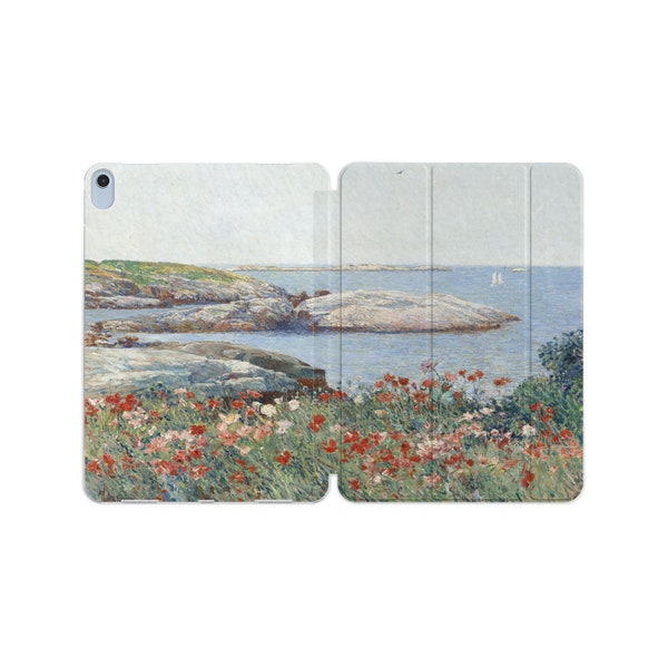 Poppy Field Painting iPad 12.9 inch case 6th 7 8 9 10th Gen iPad Pro 11 Hülle Impressionist Landschaft Air 5th 10.2 Mini 4 3 2 2022 9.7 Folio