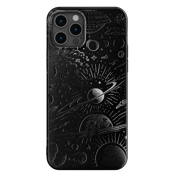 Outer Space Handyhülle iPhone 14+ 13 Pro Max Hülle Planeten iPhone 12 Pro Mini Slim Cover iPhone XR Xs Cute Case SE 3rd gen 8 7 6 11 Stars