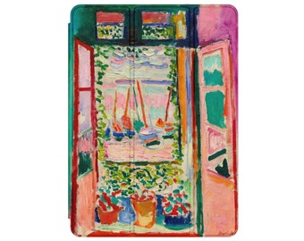 Étui Henri Matisse pour iPad Pro 12,9 pouces 11 3ème 2e peinture iPad Air 5 10,9 pouces 10e 10,2 9 8 7 Gen Fold Cover Mini 6 5 4 9,7 Fenêtre ouverte Art