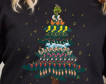 12 Days of Christmas Sweatshirt: Festive Holiday Tree Shirt