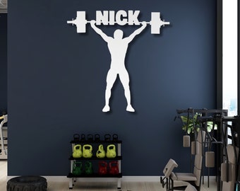 Custom Gym Gift for Weightlifter Metal Sign for Workout Enthusiast with Custom Name Wall Art Personalized Gift for Fitness Buff Wall Hanging