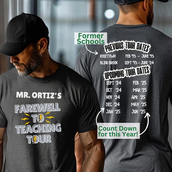 Farewell Teaching Tour Shirt: Custom Retirement Countdown Gift