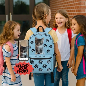 Custom Cat Photo Backpack for Pet Lover Knapsack for Student Bag for Pup Owner Dog-Themed School Bookbag Personalized Cat or Dog Photo Bag