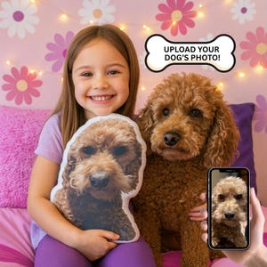 Custom College Bed Pet Shape Photo Pillow with Personalized Dog Cat Pic Upload Custom Dog Shape Dorm Pillow Gift for Homesick College Kid