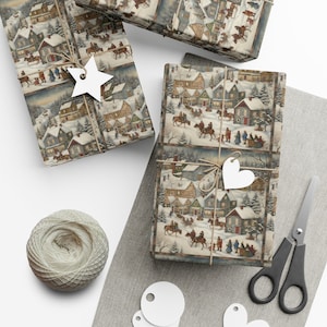 Carta da regalo Busy Christmas Town, carta da regalo natalizia, carta da regalo Old-Fashioned Christmas Town, carta da regalo per le feste