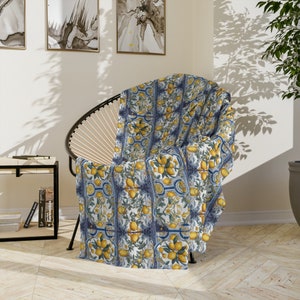Stylish Throw Blanket for Italy Lover Afghan for Lemon-Themed Italy Decor Blanket for Italian Home Accent Elegant Living Room Sofa Throw