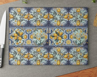 Lemon Tile Cutting Board: Italian Kitchen Decor, Amalfi Coast Serving Tray