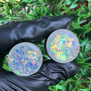 White Iridescent Glitter Ear Plugs Gauges