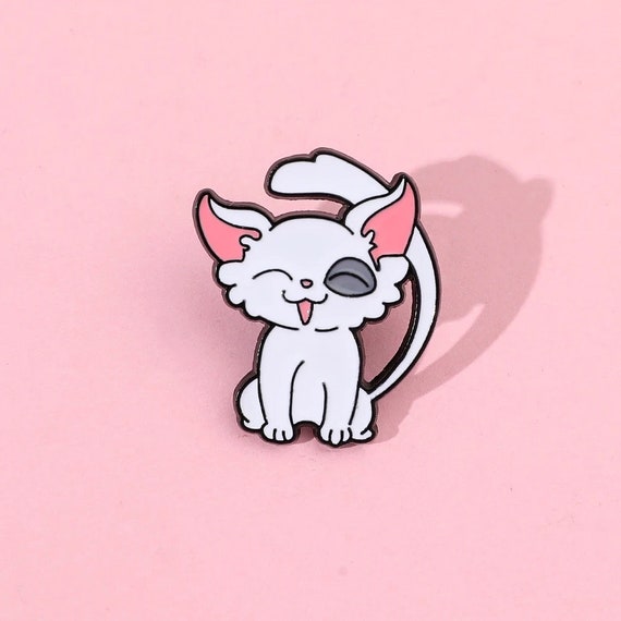 Very Cute Cat Face Anime Style - Cat - Pin