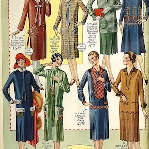 1920 年代のヴィンテージ女性ファッション広告、シアーズ百貨店 - デジタル ダウンロード