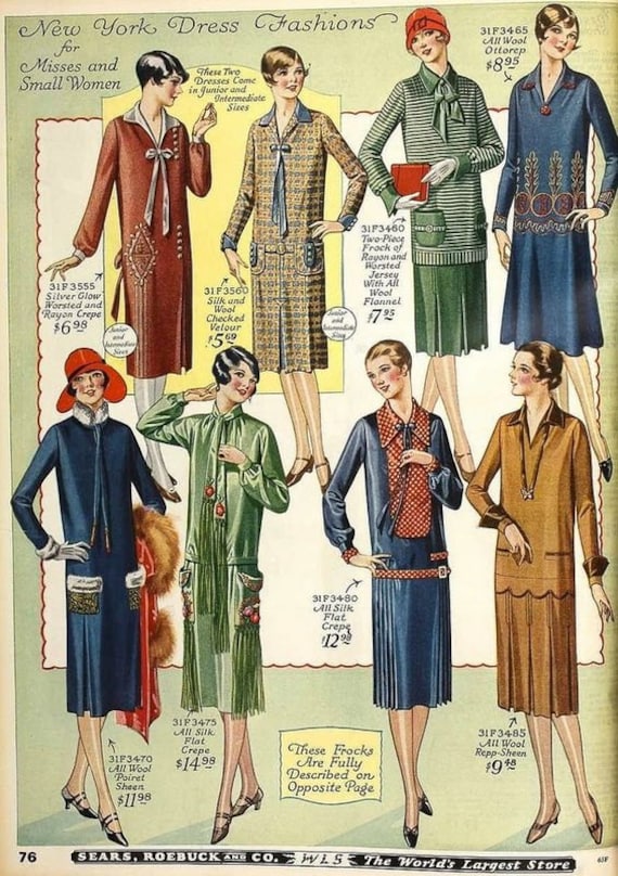 Vintage 1920s Womens Fashion Advertisement Sears Department Store