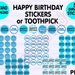 Happy Birthday Themed Stickers in 5 Different Models. Gift Stickers ...