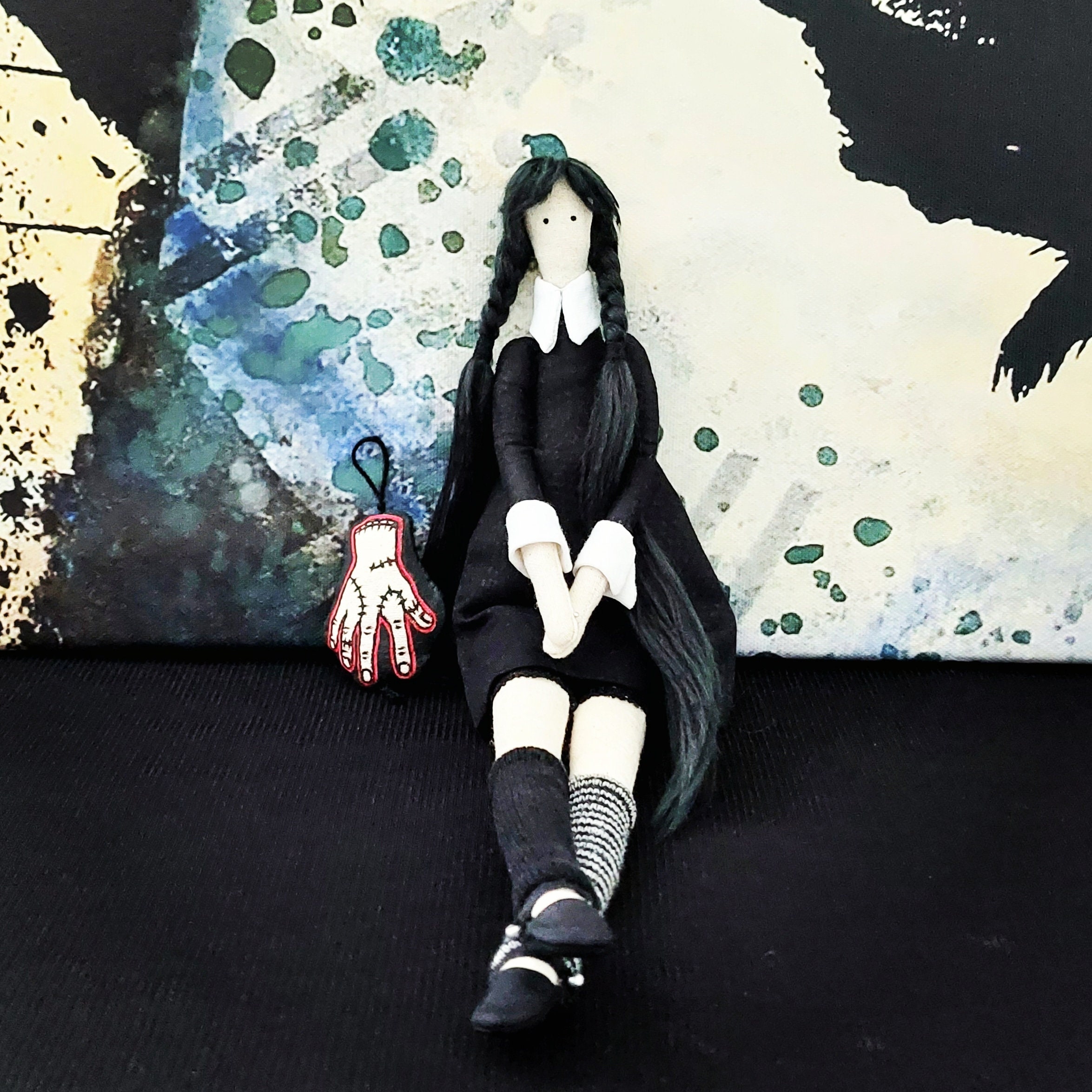 Poupée mercredi Addams poupée d'art effrayante art gothique poupée unique  poupée