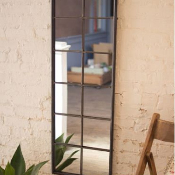 Metal Framed Wall Mirror with Twelve Windows