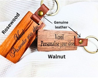 Personalised wooden keychain