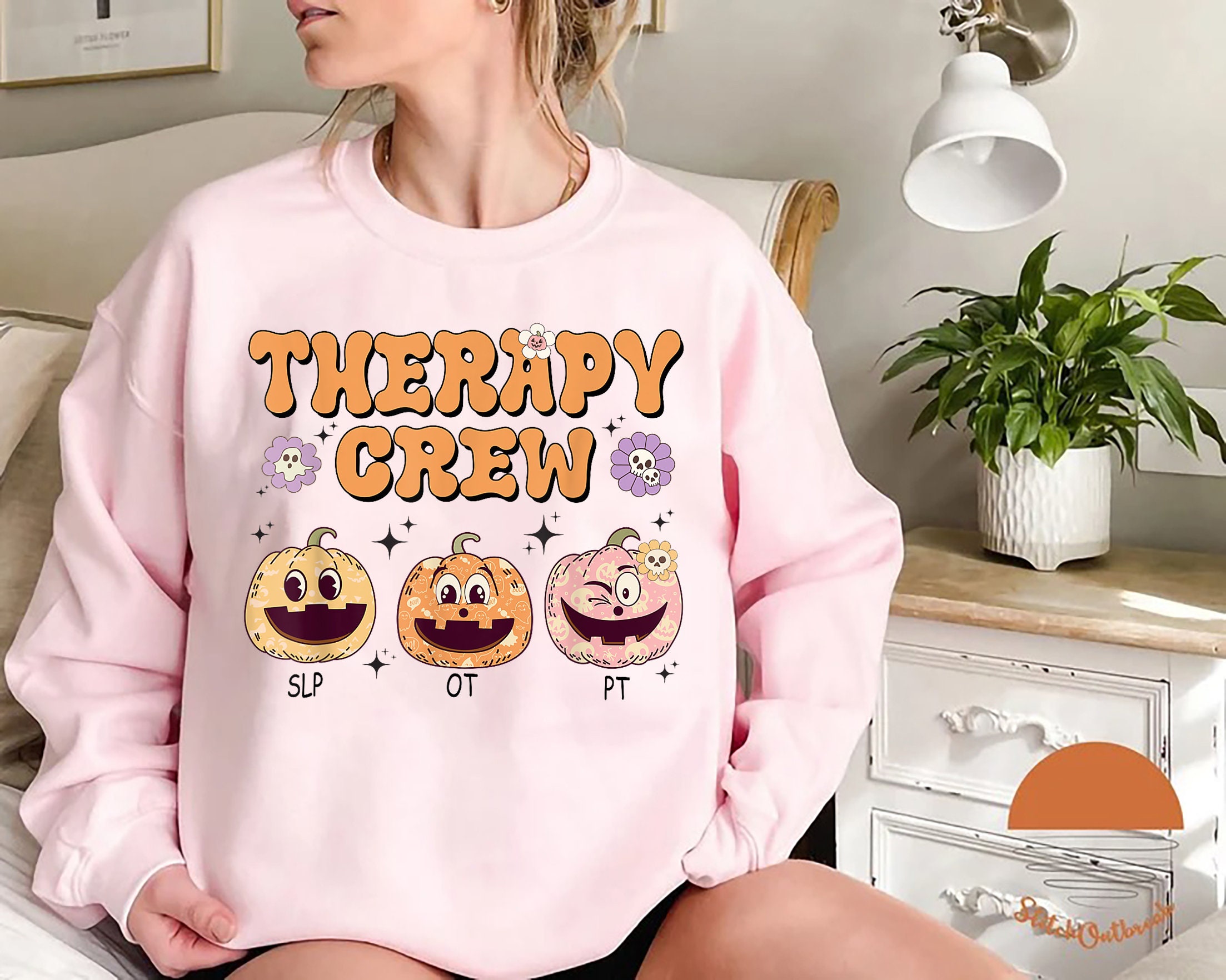 Discover Halloween Therapy Sweatshirt, Halloween Team Sweatshirt, Halloween OT Sweatshirt, Halloween ABA Shirt, Halloween Therapy Shirt, SLP Shirt