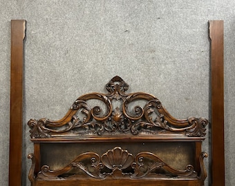 Mittelbett im venezianischen Stil im Louis XV-Stil aus geschnitztem, durchbrochenem Holz, um 1900-1920