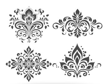 Mehndi SVG bundle with Henna Stencil, 31 Henna Designs Digital and Wildflower svg, Mehndi Signs Mehndi Welcome Sign Elements for DIY Invites