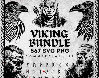 Ultimate Viking SVG PNG Bundle: 567 Vector Files for Laser Cutting, Cricut, Crafting, Tattoos etc! Norse Gods, Celtic Knots, Commercial Use