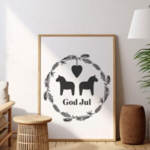 Dala Horse SVG, Scandinavian Christmas Frohe Weihnachten Swedish Dala ...