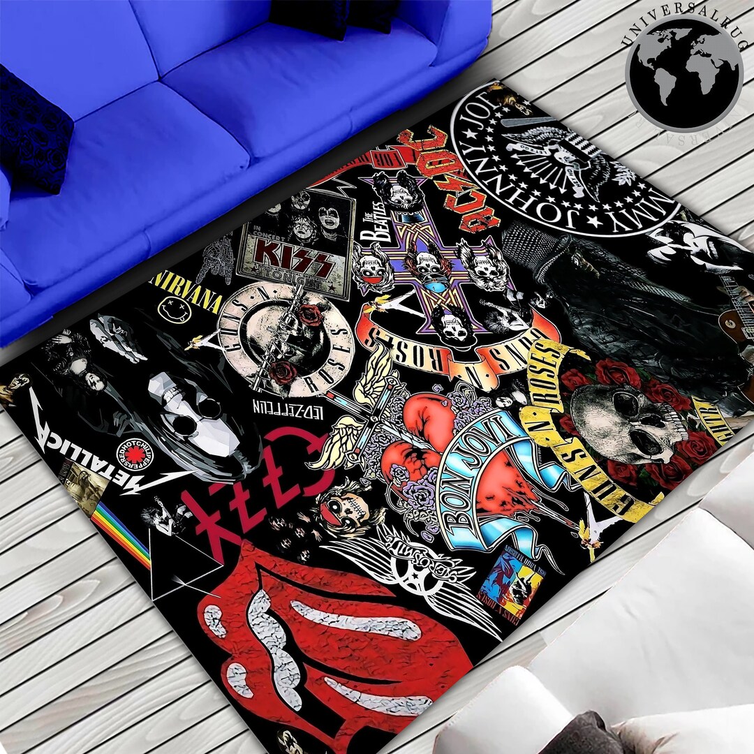 Rock Metal Rug, Metal Rug, Heavy Metal Rug, Rockn Roll Rug, Musician