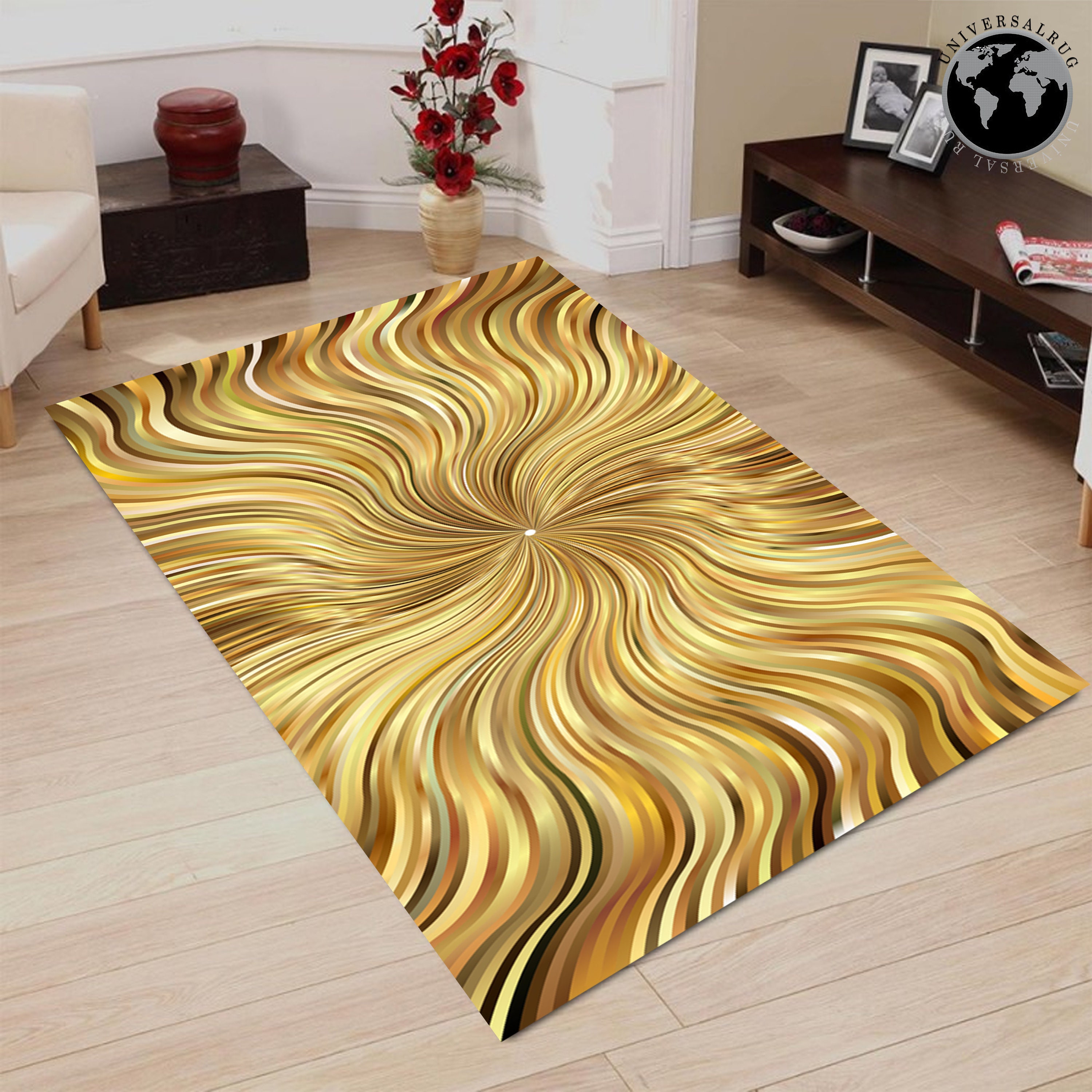 Golden floor mat living room big carpet customize Bedside rug