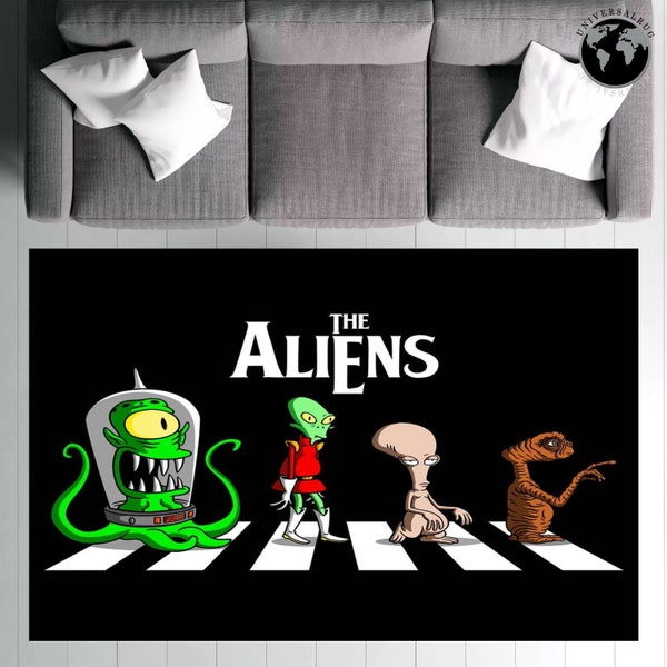 Alien Rug, Alien Room Decor, Ovni Rug, Alien Decor, UFO Rug, Rocket Rug, Spacecraft Rug, Satellite Rug, The Alien Rug, Ufo Patterned Rug