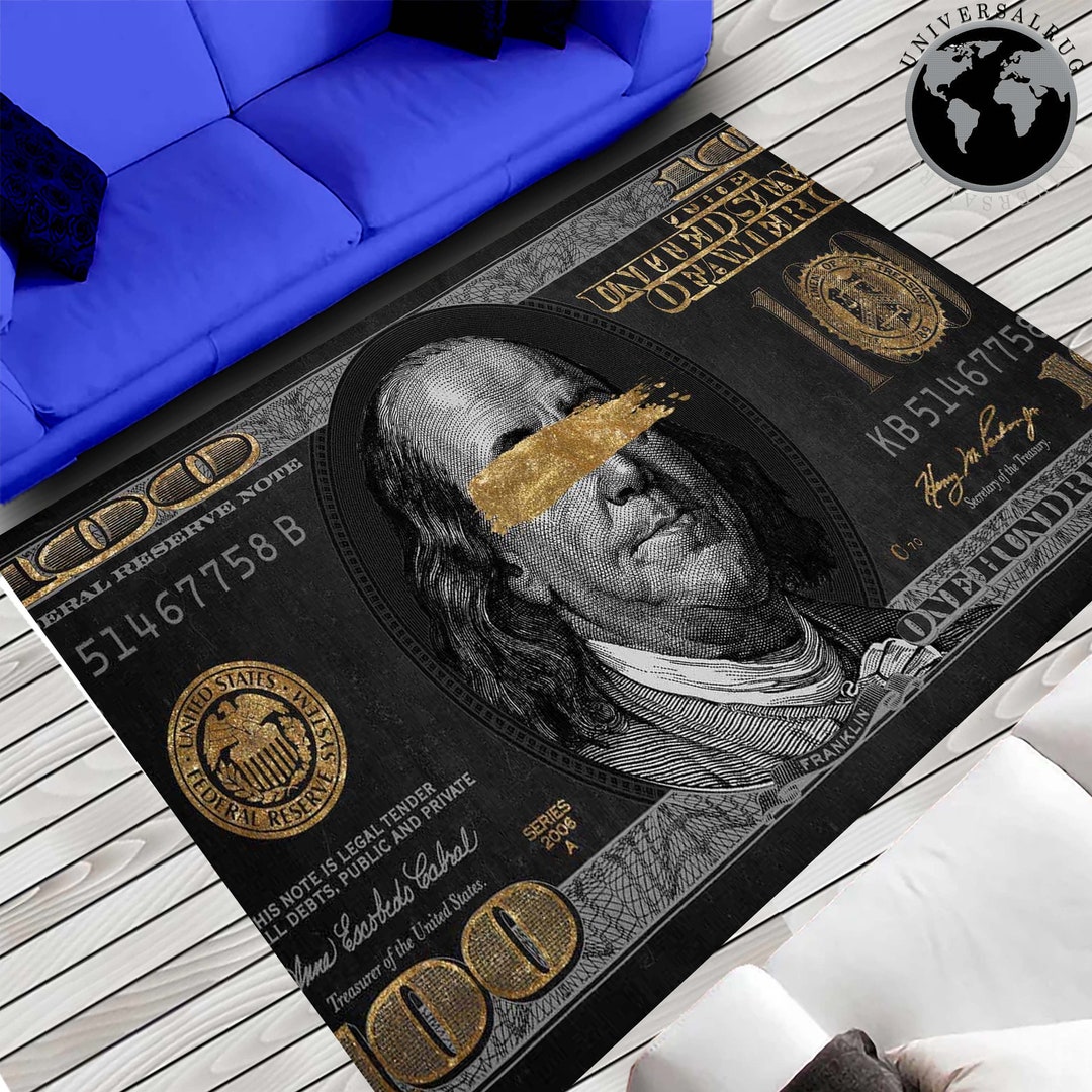 Money Rug, Dollar Rug, Living Room Rug, Gift for Him, Dollar Themed Rug