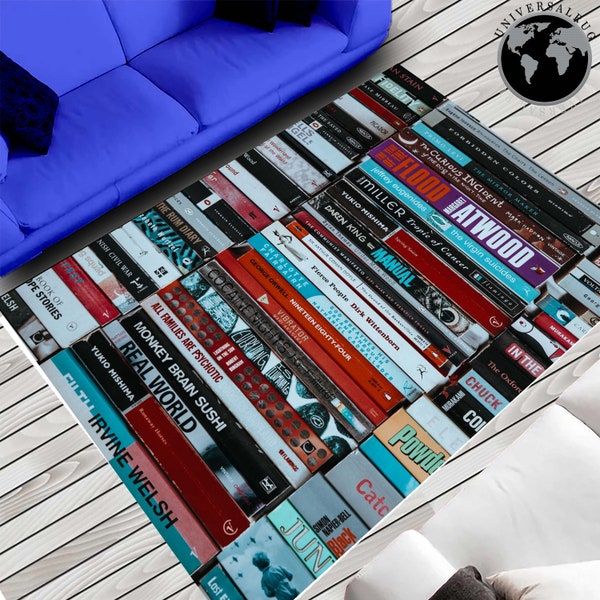 Book Rug, Library Area Rug, Library Room Decor, Popular Rug, Aesthetic Rug, Area Rug, Gift Rug, Living Room Rug, Gift For Him Rug, Cool Rug