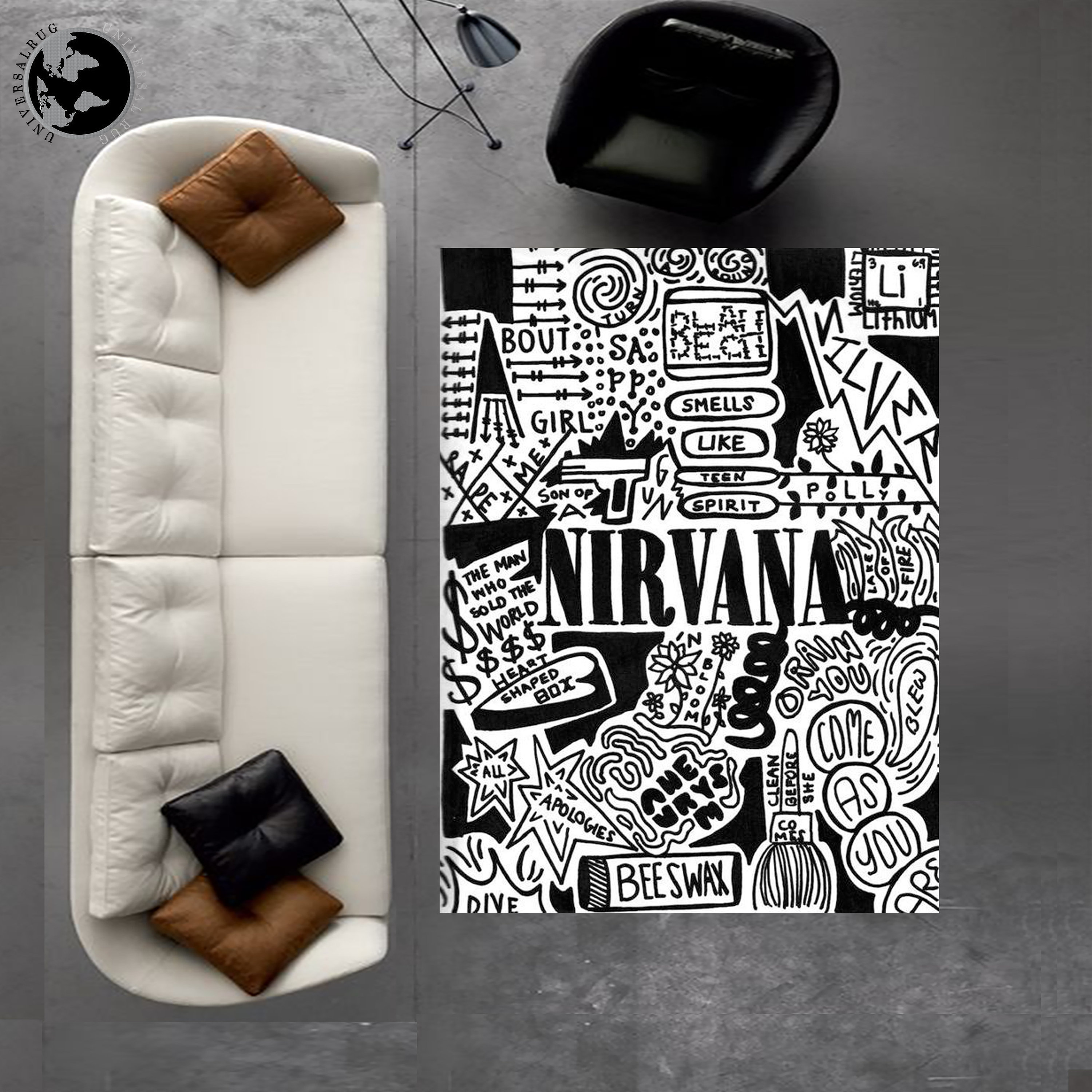 Nirvana Rug, Rock Metal Rug, Metal Rug, Heavy Metal Rug, Rockn Roll Rug ...