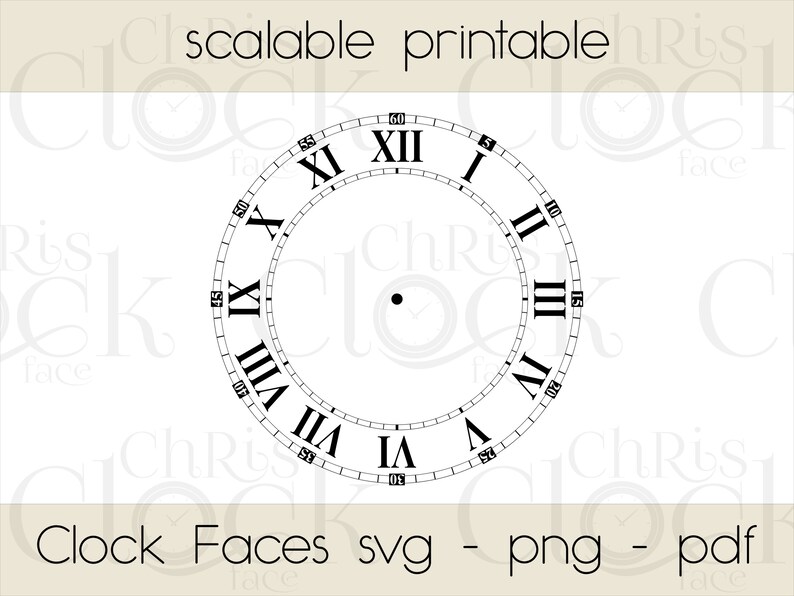 Clock Face Roman Numerals SVG PNG PDF Scalable/printable Etsy