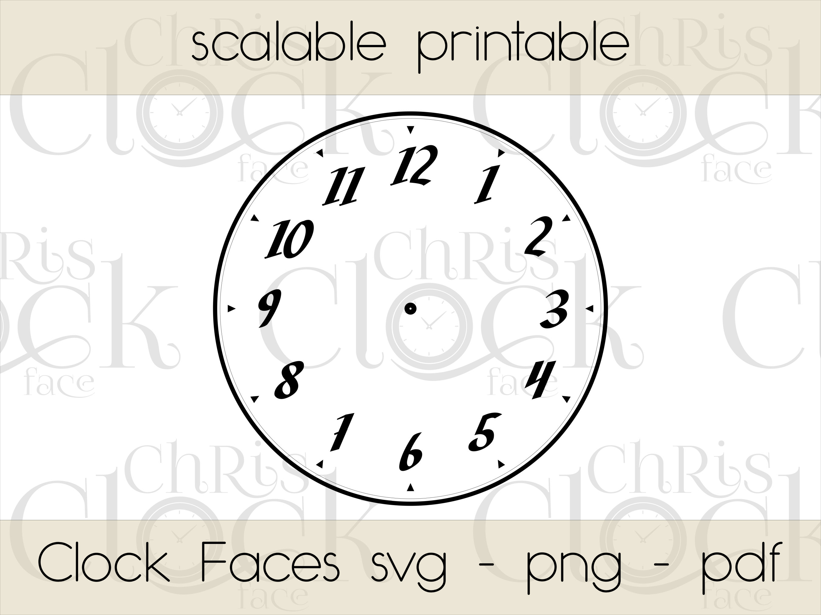 Clock Face SVG PNG PDF - Etsy
