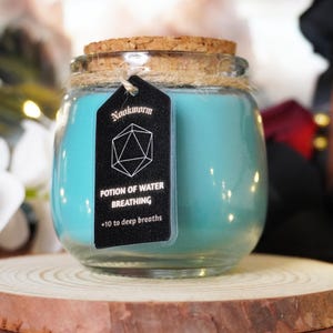 Potion of Water Breathing Candle | Fantasy & DnD Inspired | Sea Breeze Scented | 6oz | 160g | Hand-Poured | Vegan | Gift