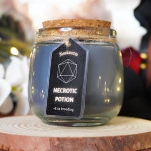 Necrotic Potion Candle | Fantasy & DnD Inspired | Ashwood and Incense Scented | 6oz | 160g | Hand-Poured | Vegan | Gift