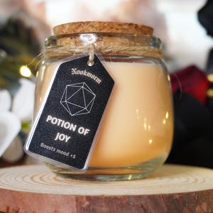 Potion of Joy Candle | Fantasy & DnD Inspired | Lychee and Guava Scented | 6oz | 160g | Hand-Poured | Vegan | Gift