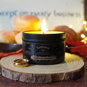 Hobbiton Harvest candle | D&D and Fantasy inspired | Apple Pie, Freshly Baked Bread, Honey | 4oz, vegan, hand poured