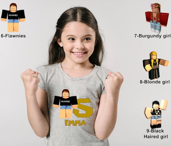 Roblox Face 28 Girl Character T-Shirt, Children Costume Shirts