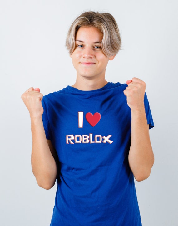 Youth ROBLOX Graphic Dark Blue Short Sleeve T-Shirt Size Large Unisex