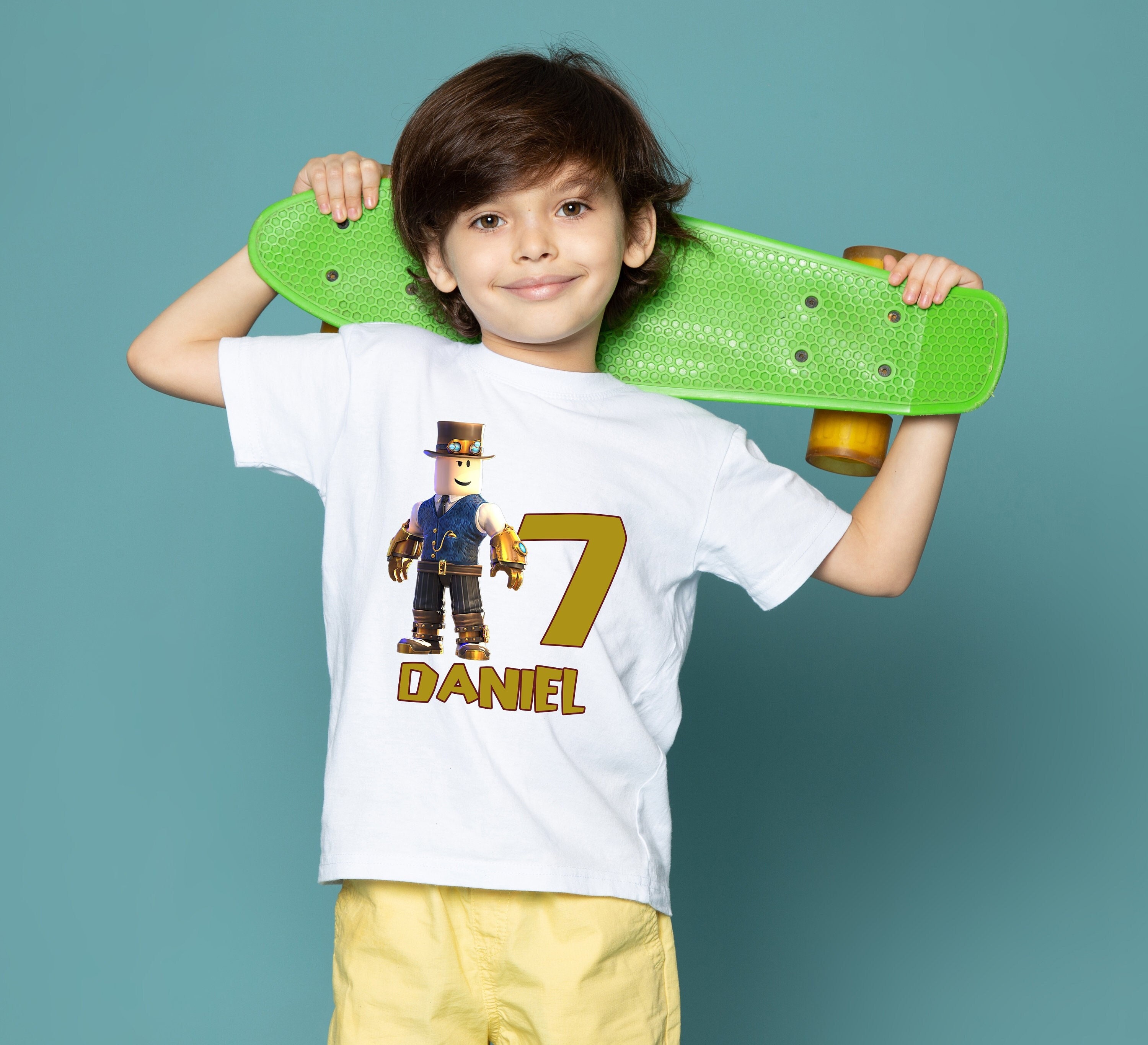 LICENSED Boy's ROBLOX GITD Warrior Character Print Short Sleeve Crew T-Shirt