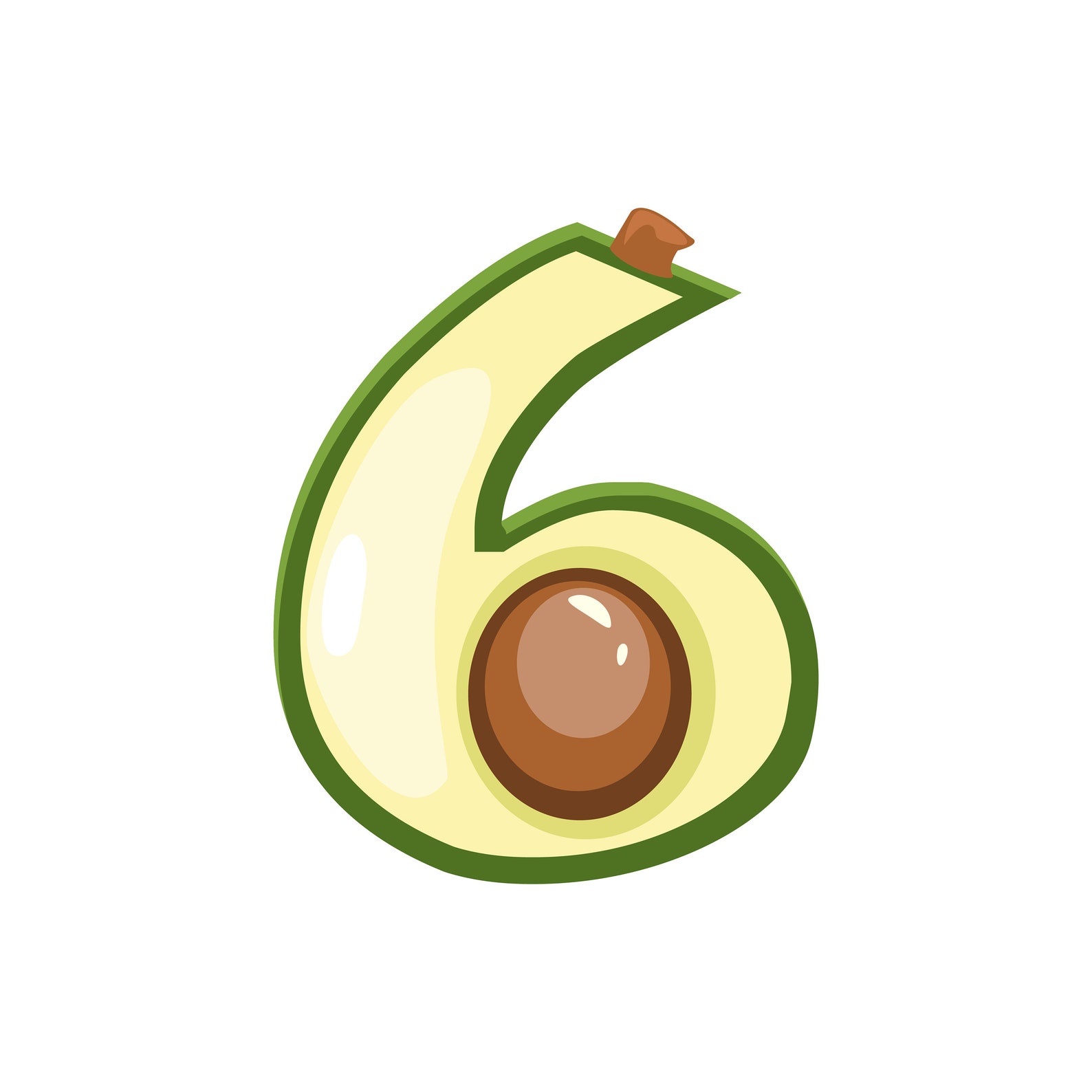 Fruit Numbers. Set of Vector Numbers or Stickers. Bonus Seamless ...