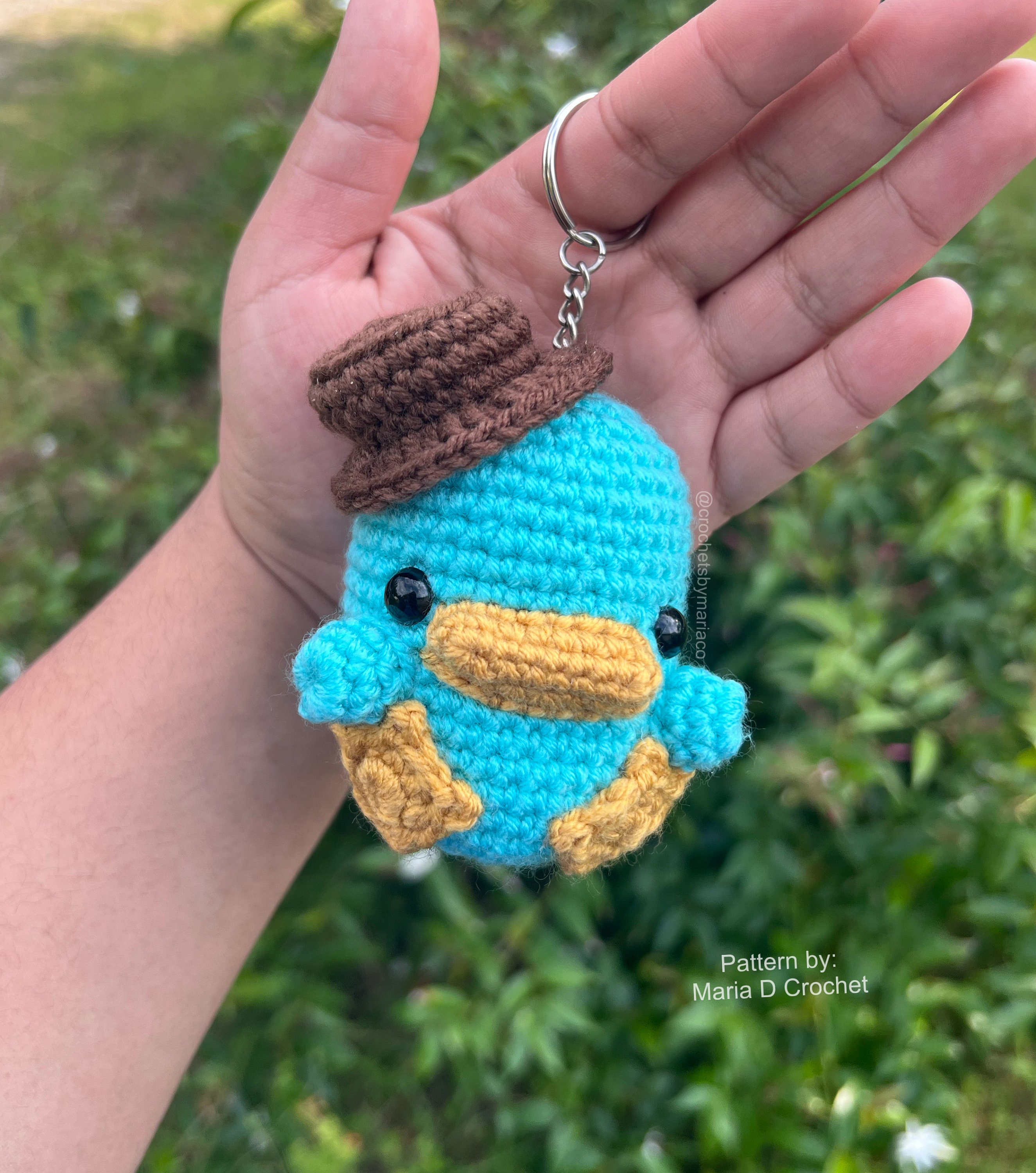Crochet Platypus Keychain, Blue Perry Ornament - Etsy