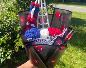 Spider-Man crochet bouquet