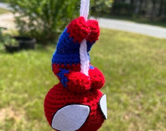 Crochet Spider-Man Car Hanging Accessory, Handmade Decor