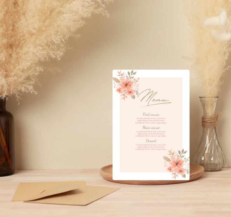 Flower Menu | Flower Menu Template | Garden Party Menu | Wedding Menu ...