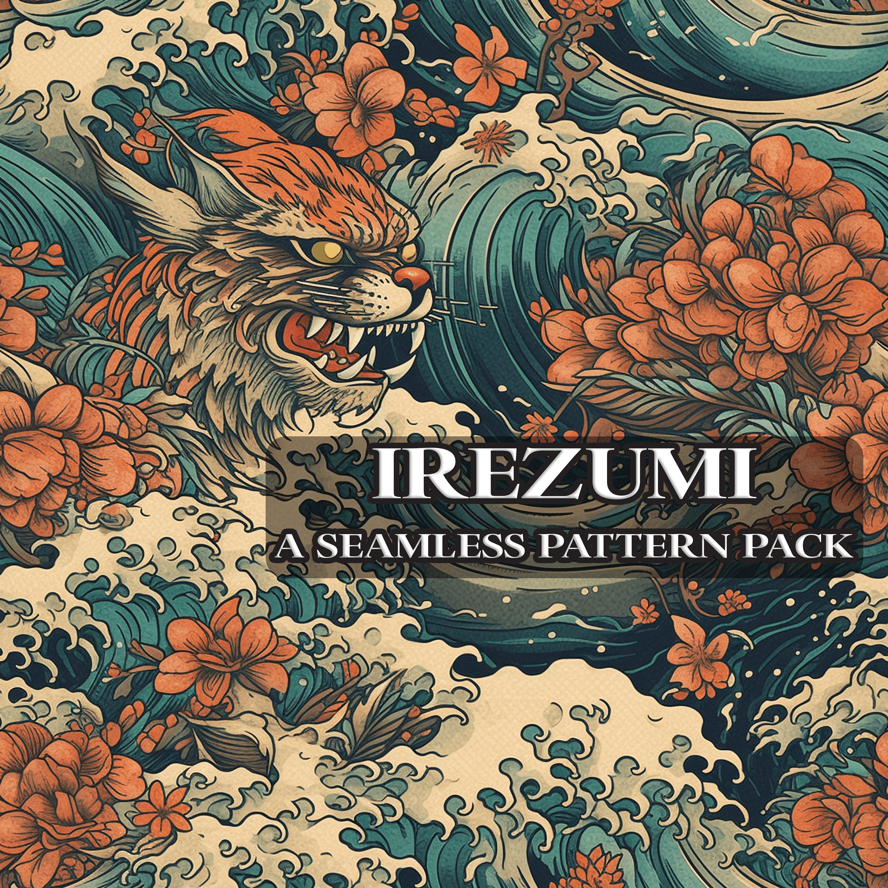 Japanese Yakuza Tattoo Seamless Pattern Pack - 12 Unique