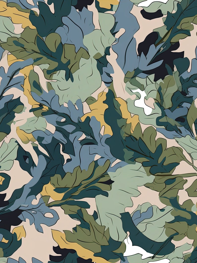 Camouflage Seamless Pattern Pack 1 Camo Digital Paper PNG Instant ...
