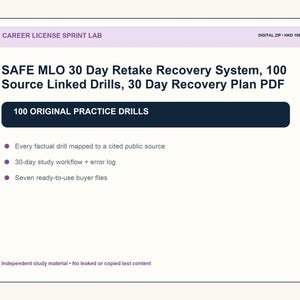 SAFE MLO 30 Day Retake Recovery System, 100 Source Linked Drills, 30 Day Recovery Plan PDF
