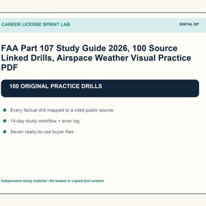FAA Part 107 Study Guide 2026, 100 Source Linked Drills, Airspace Weather Visual Practice PDF