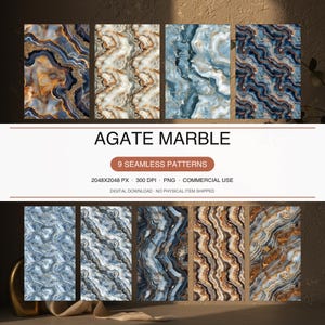 Agate Gold Marble Onyx Abstract Wallpaper Mural 9 PNG Seamless Patterns